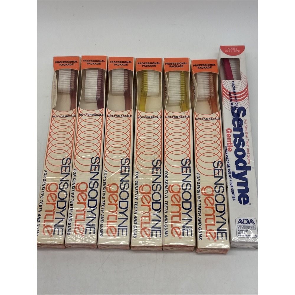 7- Vintage Sensodyne Gentle Toothbrush  Sensitive Teeth/Gums Made In USA
